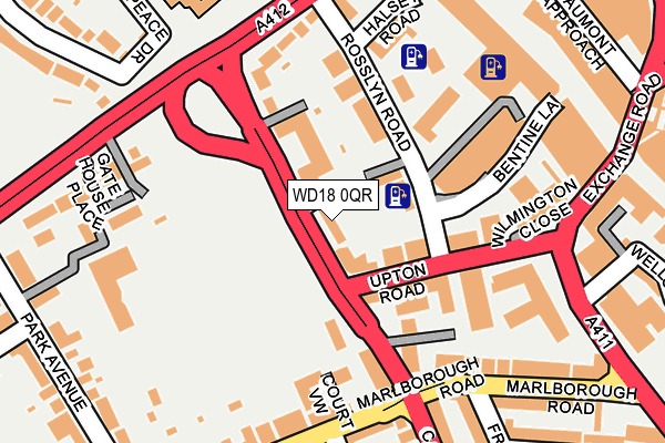 WD18 0QR map - OS OpenMap – Local (Ordnance Survey)