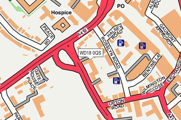 WD18 0QS map - OS OpenMap – Local (Ordnance Survey)