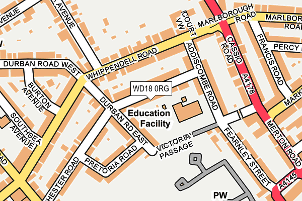 WD18 0RG map - OS OpenMap – Local (Ordnance Survey)