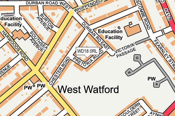 WD18 0RL map - OS OpenMap – Local (Ordnance Survey)