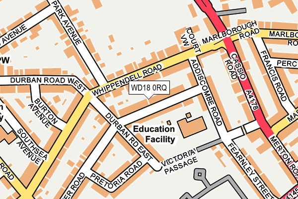 WD18 0RQ map - OS OpenMap – Local (Ordnance Survey)