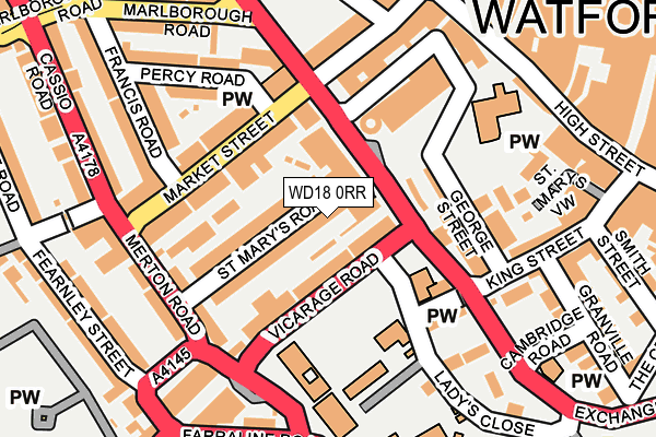 WD18 0RR map - OS OpenMap – Local (Ordnance Survey)