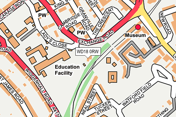 WD18 0RW map - OS OpenMap – Local (Ordnance Survey)