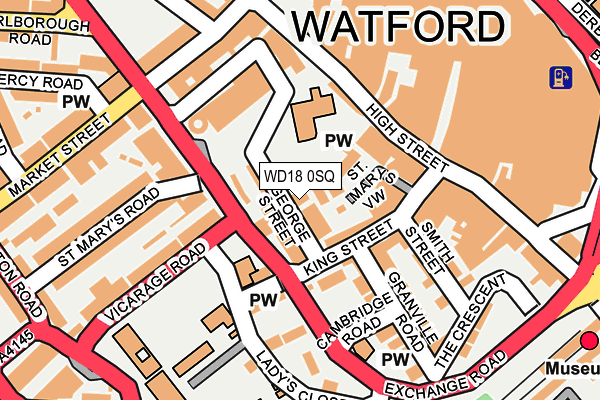 WD18 0SQ map - OS OpenMap – Local (Ordnance Survey)