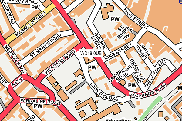 WD18 0UB map - OS OpenMap – Local (Ordnance Survey)