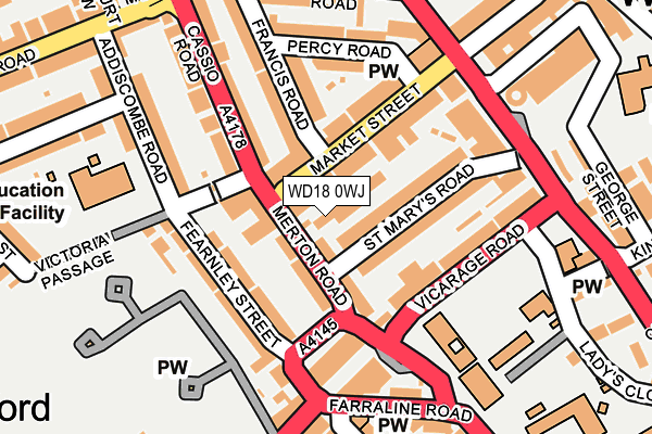 WD18 0WJ map - OS OpenMap – Local (Ordnance Survey)