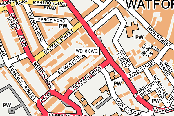 WD18 0WQ map - OS OpenMap – Local (Ordnance Survey)