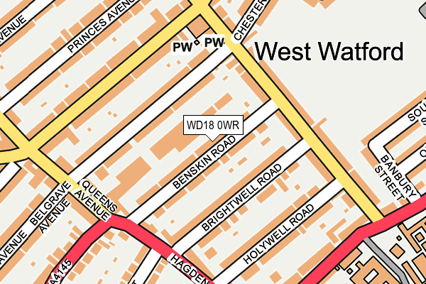 WD18 0WR map - OS OpenMap – Local (Ordnance Survey)