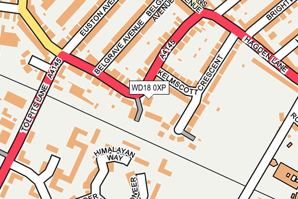 WD18 0XP map - OS OpenMap – Local (Ordnance Survey)