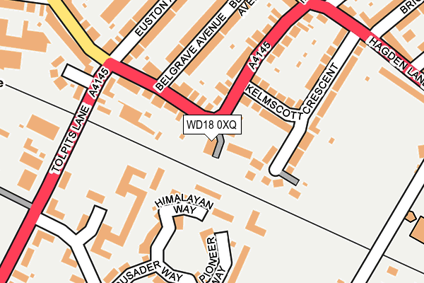 WD18 0XQ map - OS OpenMap – Local (Ordnance Survey)