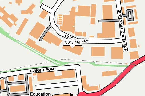 WD18 1AF map - OS OpenMap – Local (Ordnance Survey)