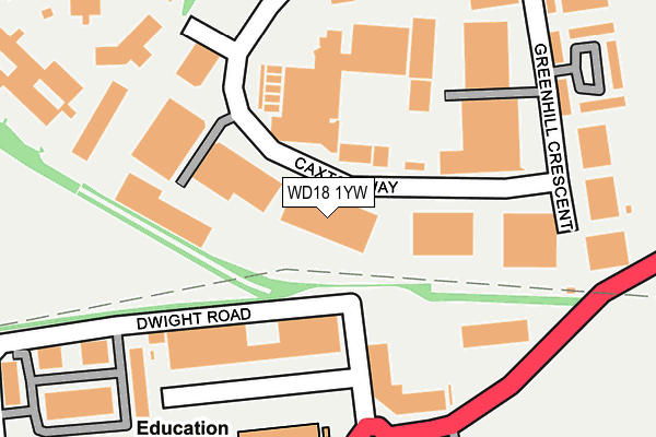 WD18 1YW map - OS OpenMap – Local (Ordnance Survey)
