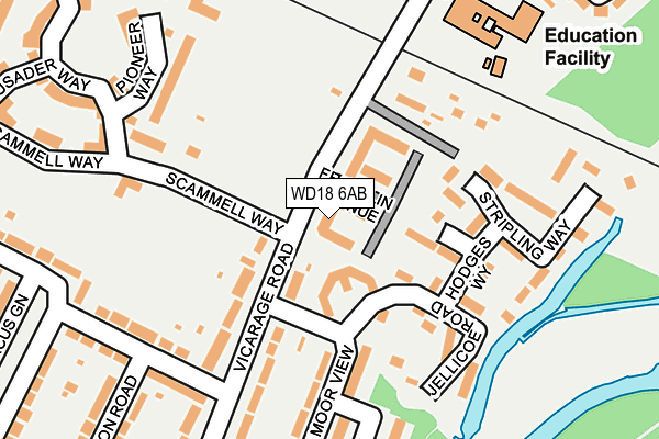 WD18 6AB map - OS OpenMap – Local (Ordnance Survey)
