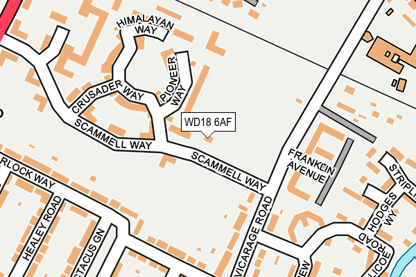 WD18 6AF map - OS OpenMap – Local (Ordnance Survey)