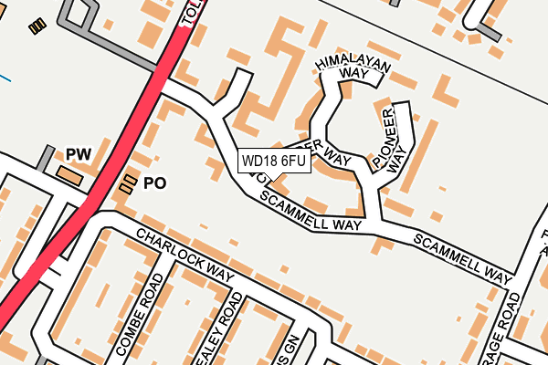 WD18 6FU map - OS OpenMap – Local (Ordnance Survey)