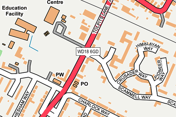 WD18 6GD map - OS OpenMap – Local (Ordnance Survey)
