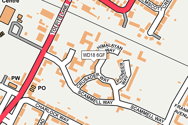 WD18 6GF map - OS OpenMap – Local (Ordnance Survey)