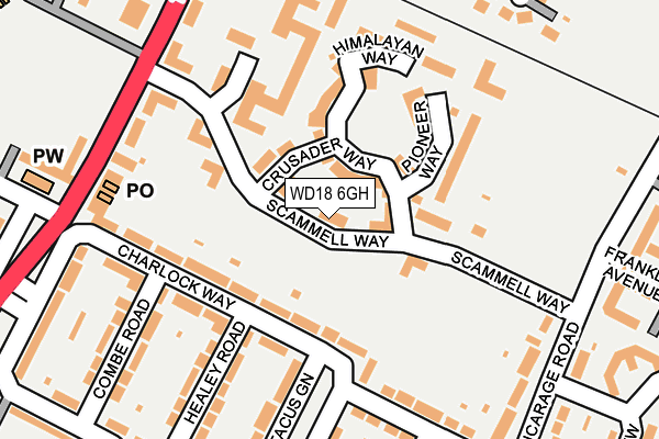 WD18 6GH map - OS OpenMap – Local (Ordnance Survey)