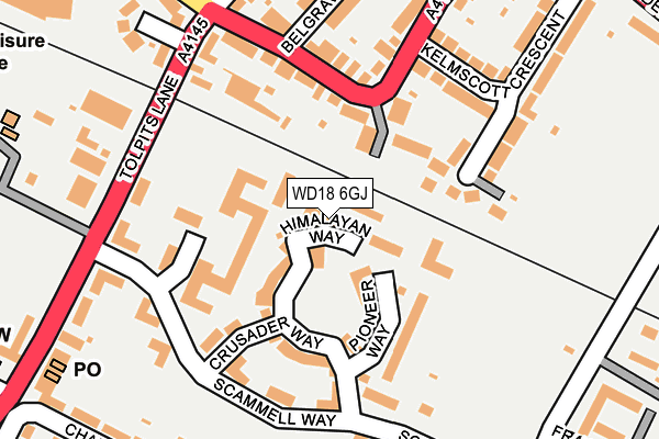 WD18 6GJ map - OS OpenMap – Local (Ordnance Survey)