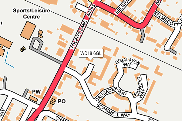 WD18 6GL map - OS OpenMap – Local (Ordnance Survey)