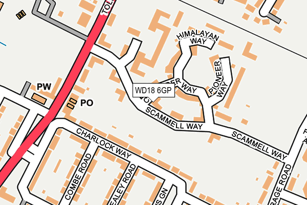 WD18 6GP map - OS OpenMap – Local (Ordnance Survey)