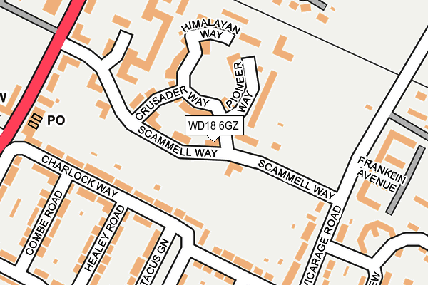 WD18 6GZ map - OS OpenMap – Local (Ordnance Survey)