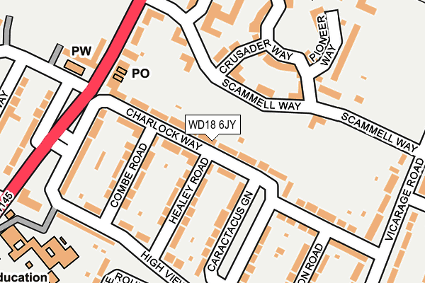 WD18 6JY map - OS OpenMap – Local (Ordnance Survey)