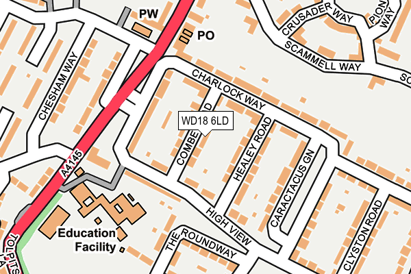 WD18 6LD map - OS OpenMap – Local (Ordnance Survey)