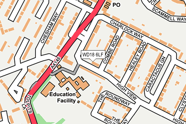 WD18 6LF map - OS OpenMap – Local (Ordnance Survey)