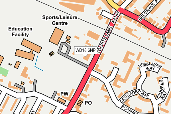 WD18 6NP map - OS OpenMap – Local (Ordnance Survey)