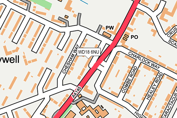 WD18 6NU map - OS OpenMap – Local (Ordnance Survey)
