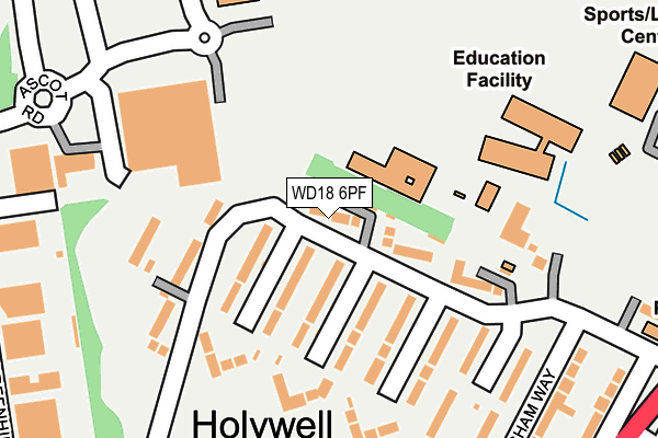 WD18 6PF map - OS OpenMap – Local (Ordnance Survey)