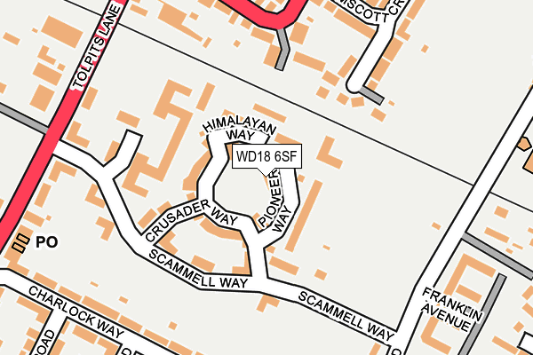WD18 6SF map - OS OpenMap – Local (Ordnance Survey)