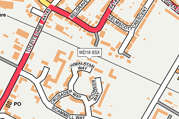 WD18 6SX map - OS OpenMap – Local (Ordnance Survey)