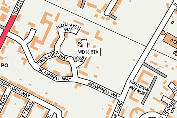 WD18 6TA map - OS OpenMap – Local (Ordnance Survey)