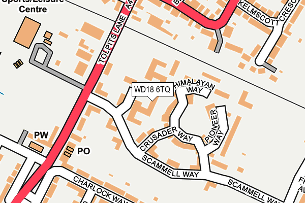 WD18 6TQ map - OS OpenMap – Local (Ordnance Survey)