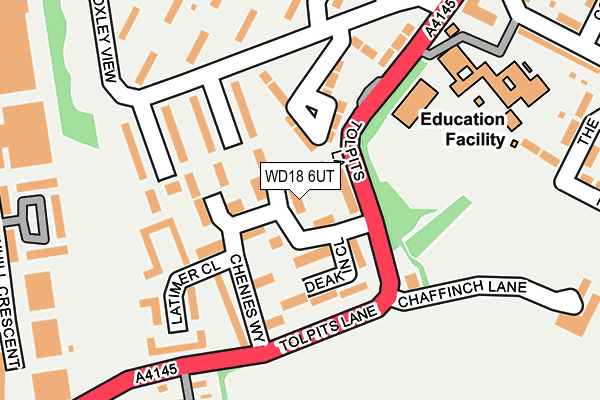 WD18 6UT map - OS OpenMap – Local (Ordnance Survey)