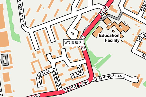 WD18 6UZ map - OS OpenMap – Local (Ordnance Survey)