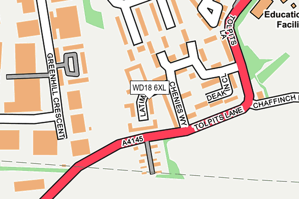 WD18 6XL map - OS OpenMap – Local (Ordnance Survey)