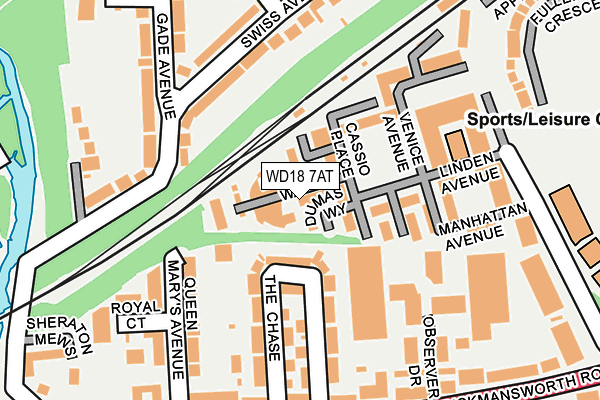 WD18 7AT map - OS OpenMap – Local (Ordnance Survey)