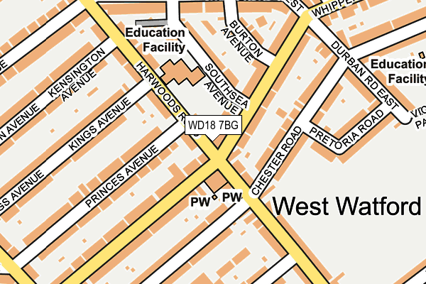 WD18 7BG map - OS OpenMap – Local (Ordnance Survey)