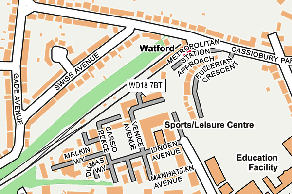WD18 7BT map - OS OpenMap – Local (Ordnance Survey)