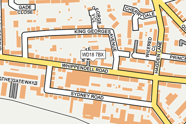 WD18 7BX map - OS OpenMap – Local (Ordnance Survey)