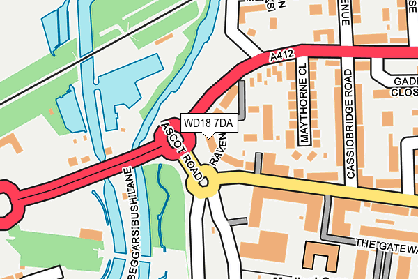 WD18 7DA map - OS OpenMap – Local (Ordnance Survey)