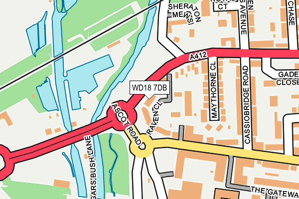 WD18 7DB map - OS OpenMap – Local (Ordnance Survey)