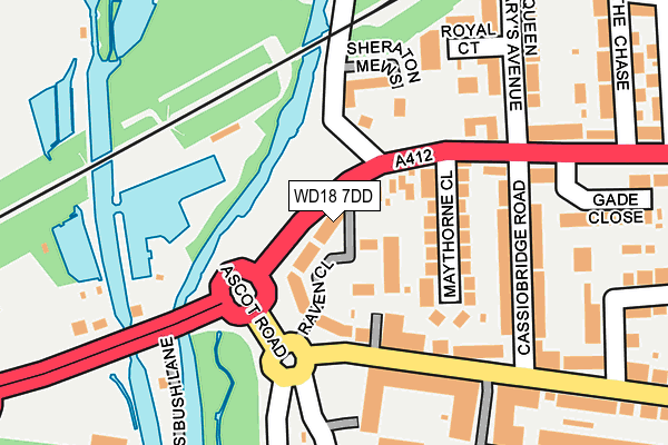 WD18 7DD map - OS OpenMap – Local (Ordnance Survey)
