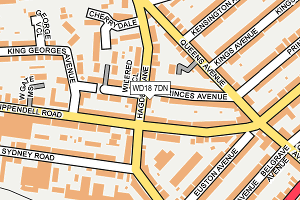 WD18 7DN map - OS OpenMap – Local (Ordnance Survey)