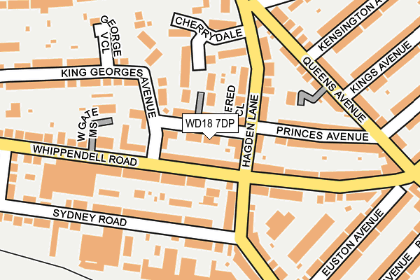 WD18 7DP map - OS OpenMap – Local (Ordnance Survey)