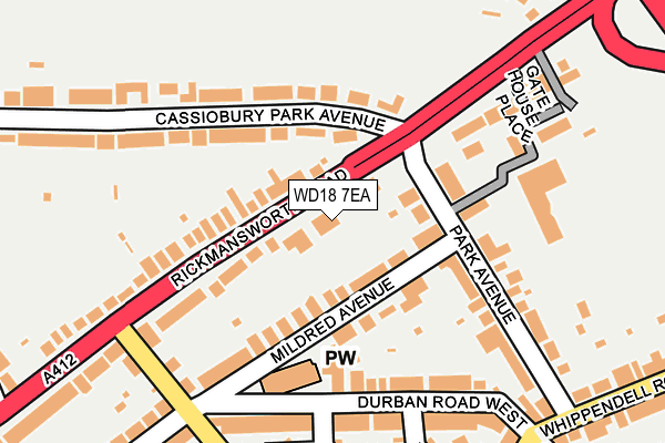 WD18 7EA map - OS OpenMap – Local (Ordnance Survey)