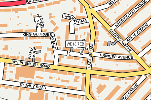 WD18 7EB map - OS OpenMap – Local (Ordnance Survey)